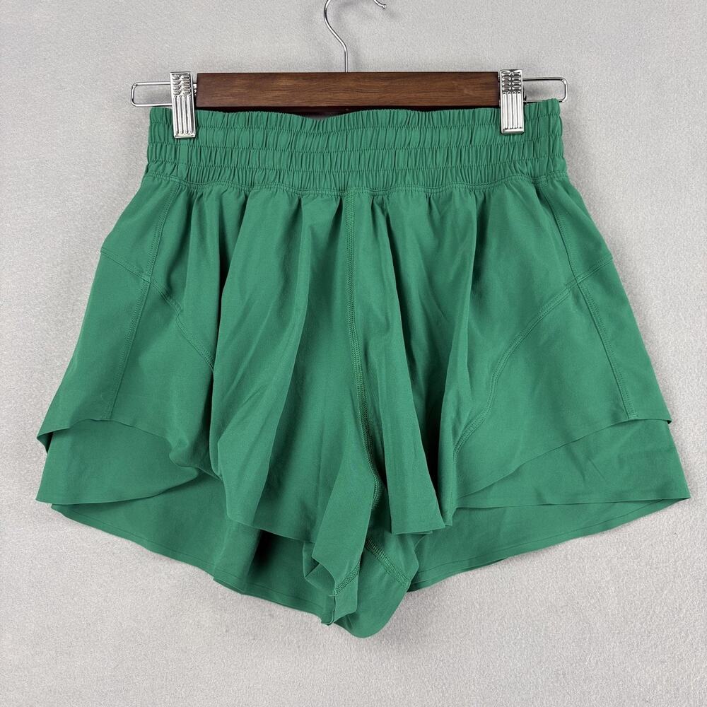 Lululemon Shake It Out Shorts Womens XS Green High Rise Lined Running Relaxed